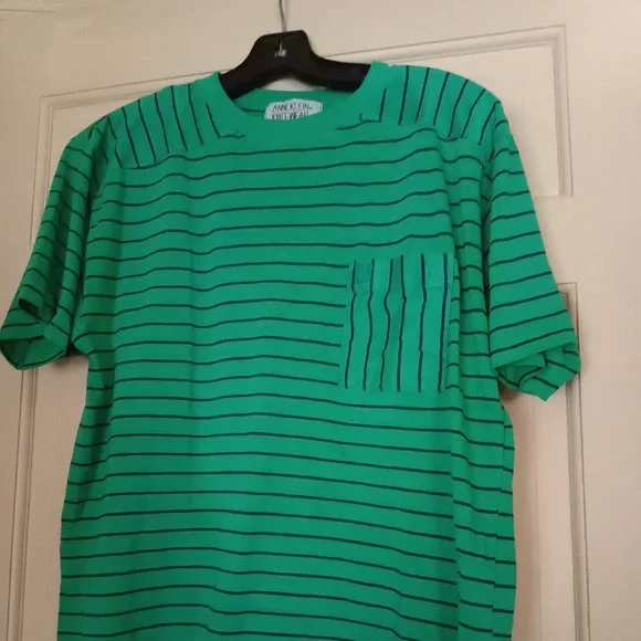 Anne Klein Sport Tops Anne Klein Green And Navy Stripe Short